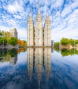 Famous Salt Lake Temple of The Church of Jesus Christ of Latter-day Saints Royalty Free Stock Photo