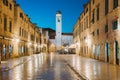 Old town of Dubrovnik at twilight, Dalmatia, Croatia Royalty Free Stock Photo