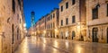 Old town of Dubrovnik at twilight, Dalmatia, Croatia Royalty Free Stock Photo