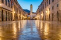Old town of Dubrovnik at twilight, Dalmatia, Croatia Royalty Free Stock Photo