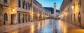 Dubrovnik twilight panorama, Dalmatia, Croatia Royalty Free Stock Photo