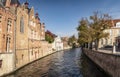 Classic panoramic view of the historic city center of Brugge