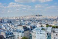 Classic Parisian buildings. Aerial view of roofs. Royalty Free Stock Photo