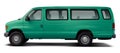 Classic passenger minibus in blue-green.