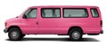 Classic passenger minibus in pink.