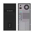 Classic PC tower case front and rear views Royalty Free Stock Photo