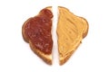 A Classic Peanut Butter and Strawberry Jelly Sandwich on Wheat B Royalty Free Stock Photo