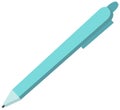 Classic pen with cap and clue to hang it on paper. Blue writing ballpoint with paste inside