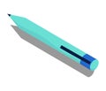 Classic pen with cap and clue to hang it on paper. Blue writing instrument with paste inside