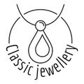 Classic pendant jewellery logo, outline style