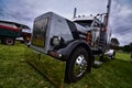 Classic peterbilt 379 semi tractor truck hauling a trailer at the memory lane car show in baraboo on June 4th 2022