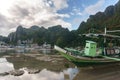 Classic Philippine fishing boat on the background of the sea landscape Royalty Free Stock Photo