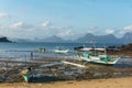 Classic Philippine fishing boat on the background of the sea landscape Royalty Free Stock Photo