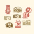 Classic photo camera icons Royalty Free Stock Photo