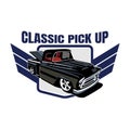 CLASSIC PICK UP ILLUSTRATION DESIGN VECTOR Royalty Free Stock Photo