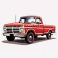 Classic pickup truck with a bold red paint job Royalty Free Stock Photo