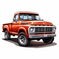 Classic pickup truck with a bold red paint job Royalty Free Stock Photo