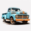 Classic pickup truck with a bold red paint job Royalty Free Stock Photo