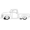 Classic pickup truck vintage vector illustration line Royalty Free Stock Photo