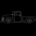 Classic pickup truck vintage vector illustration line Royalty Free Stock Photo