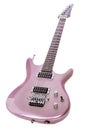 Classic pink electric guitar isolated against white background Royalty Free Stock Photo