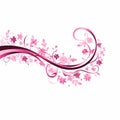 Classic Pink Ribbon Dangling on Clean White Background