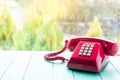 Classic pink telephone receiver Royalty Free Stock Photo