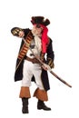 Classic pirate drawing out sword Royalty Free Stock Photo