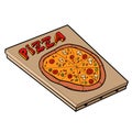 Classic pizza, great design. Vector icon. Vector illustration. Top view Royalty Free Stock Photo