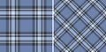 Classic plaid patterns in soft blues and neutrals. Versatile for fashion, home decor, or graphic design projects. Timeless textile Royalty Free Stock Photo
