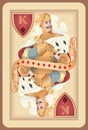 Classic playing card king diamonds. Vector illustrations