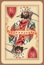 Classic playing card king hearts. Vector illustrations