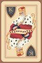 Classic playing card king spades. Vector illustrations Royalty Free Stock Photo