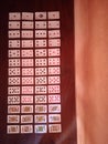 Classic playing cards on wooden background.