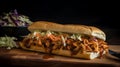 Classic Po\' Boy Sandwich with a Twist of Coleslaw.