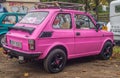 Classic Polish car Polski Fiat 126p in pink Royalty Free Stock Photo