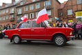 Classic Polish car Polski Fiat 1500 on a parade Royalty Free Stock Photo
