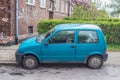 Classic Polish small car Fiat Cinquecento 600 blue compact parked
