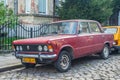 Classic Polish vintage car Polski Fiat 125p parked Royalty Free Stock Photo