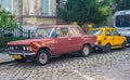 Classic Polish vintage cars Polski Fiat 125p and Polski Fiat 126p of May