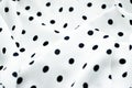 Classic polka dot textile background texture, black dots on white luxury fabric design pattern Royalty Free Stock Photo