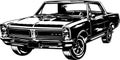 Classic Pontiac GTO Vector Illustration Royalty Free Stock Photo