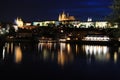 Classic Prague - night view to old buildings and street , Czech Republic