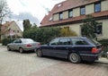 Old vintage classic estate station wagon hatchback car BMW 520 parked Royalty Free Stock Photo