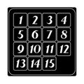 Classic 15-Puzzle Sliding Tile Game Vector Illustration