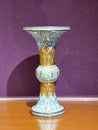 Classic Qing Qianlong Antique CloisonnÃÂ© Painted Enamel Altar Flower Vase Ancient Chinese Art Deco Treasure Palace Museum Royalty Free Stock Photo