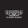 Classic radio logo design template