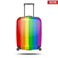 Classic rainbow plastic luggage suitcase for air