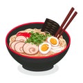Classic Ramen with Egg and Meat Slices Royalty Free Stock Photo
