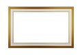 Golden Empty Picture Frame Isolated Royalty Free Stock Photo
